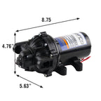 Everflo 12V On-Demand Diaphragm Sprayer Pump - 5.5GPM, 60 PSI, Quick Attach Ports