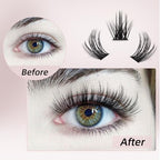 Higu clace DIY Eyelash Extension Kit, 144pcs D Curl Lash Clusters, 8-16mm Softy Cluster Lashes, with Lash Bond and Seal, Lash Tweezers, Reusable Fluffy Cluster Eyelash Extension Kit(R-08 Kit)
