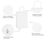 BagDream Gift Bags with Handles 5.25x3x8 Inch Small White 100 Pack Bulk