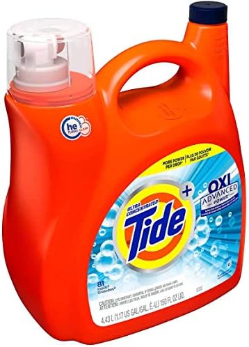Tide Ultra Concentrate, OXI Advanced Power,Extra Stain Removel for Whites & Color Liquid Laundry Detergent - 165 oz, 89 Loads