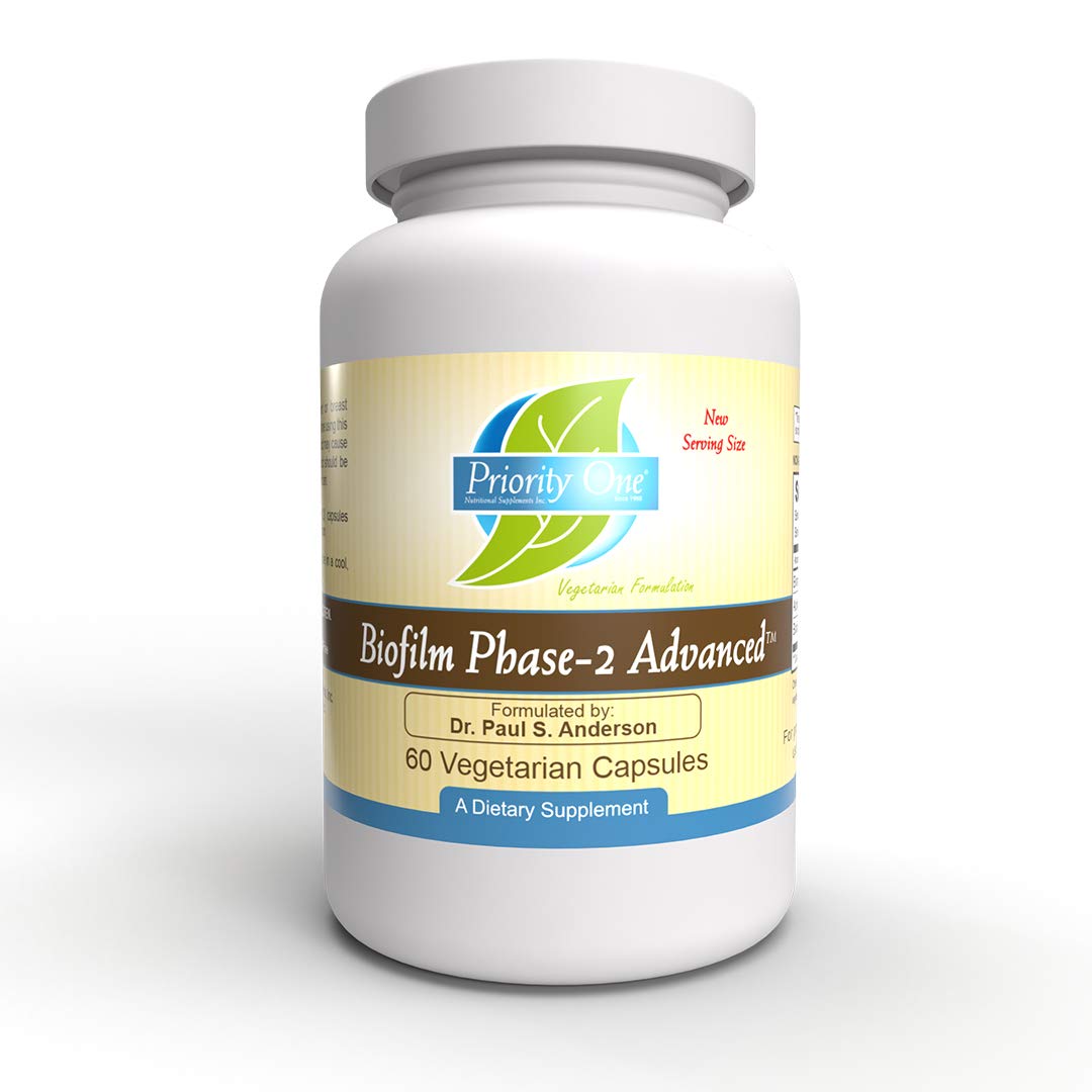 Priority One Vitamins Biofilm Phase-2 Advanced 60 Vegetarian Capsules Exclusively formulated by: Dr. Paul S. Anderson - Disruption of Advanced biofilms*