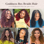 Goddess Box Braids Crochet Hair 10 Inch Bohemian Box Braids Crochet Hair with Curly Ends Boho 3X Synthetic Crochet Braiding Hair for Women (7 pack, 1b/30#)