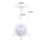 Adhesive Wall & Ceiling Decor Hooks: 4-Pack 3 lbs Heavy Duty No-Drill 360° Swivel Adjustable for Hanging Home Accents Lights Plants Wind Chimes Compatible with 3M Command Strips