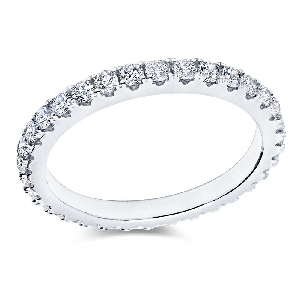 Bo.Dream 2.2mm Cubic Zirconia Wedding Eternity Band 925 Sterling Silver