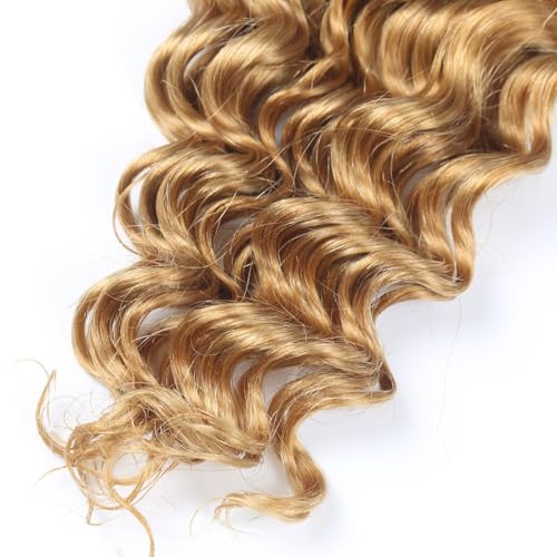 Human Braiding Hair Deep Wave Bulk Human Hair Braiding 100g/Pack 20 Inch Color 27# 10A Brazilian Virgin Human Hair No Weft Curly Braiding Extensions for Boho Braids (Color27#, 20inch,100g)