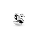 PANDORA Letter S Alphabet Charm - Compatible Moments - Gift for Her - Made with Sterling Silver - with Gift Box
