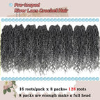 Gray River Locs Crochet Hair Black Women 8Packs 10" Short Goddess Locs Crochet Hair Curly Faux Locs Hair Pre Looped Crochet Braids Hair Boho Hippie Locs Synthetic Hair Extensions (#T1B/Gray 10inch)