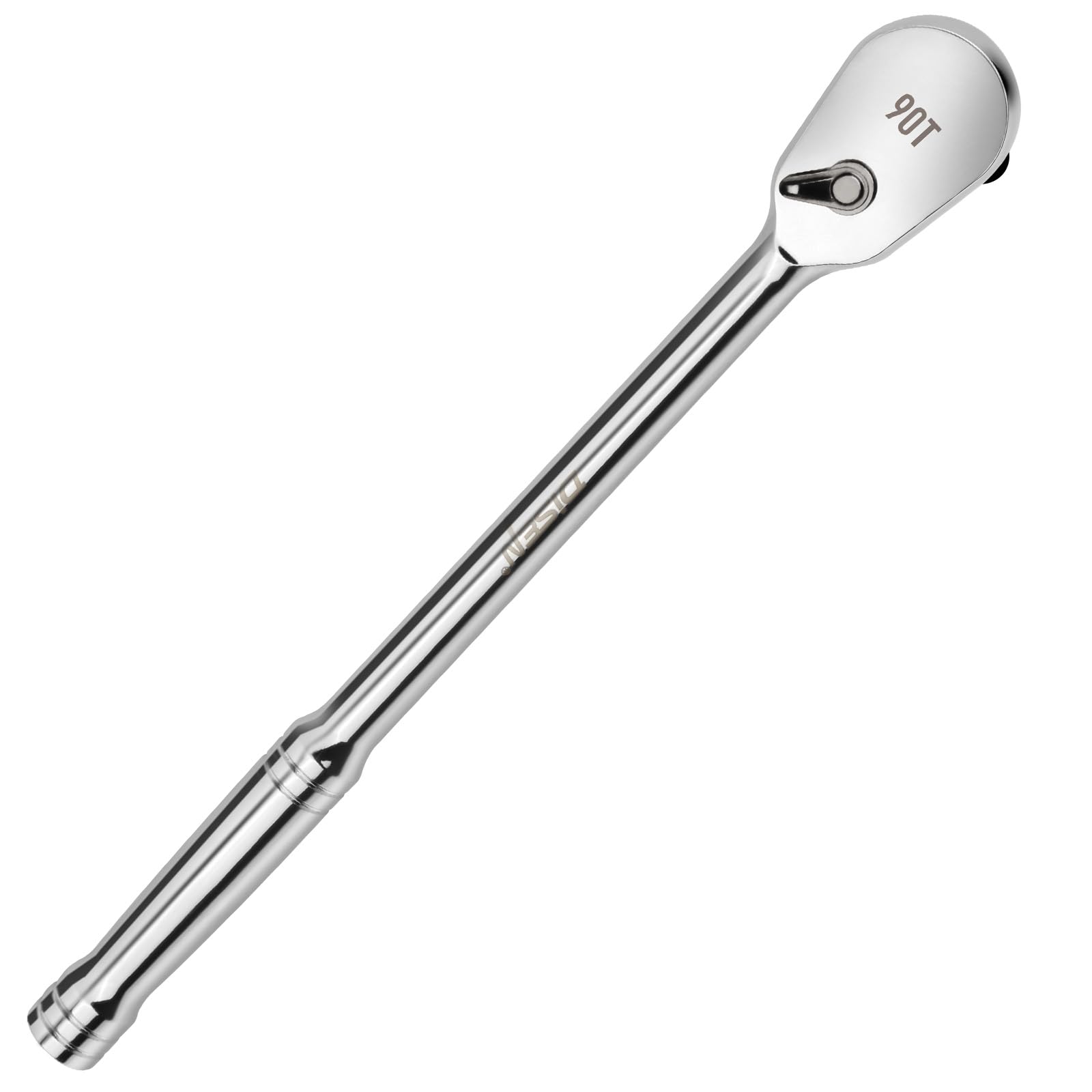 DISEN Extra Long Handle 1/2" Drive Ratchet Socket Wrench,90-Tooth Ratchet Wrench with 14" Handle and Dust Proof Teardrop Enclosed Head, Reversible, CR-V Steel Made, CR-MO Head, Gifts for Men