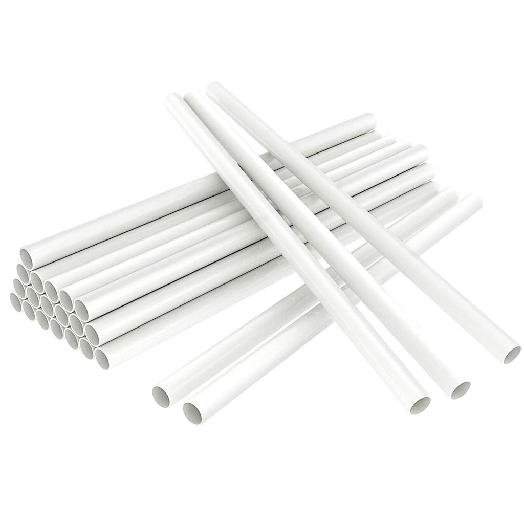 FurRain White Plastic Cake Dowel Rods for Tiered Cake Construction and Stacking Supporting Cake Round Dowels Straws with 0.4 Inch Diameter (12 Inch)