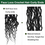 8 Packs Goddess Locs Crochet Hair 14 Inch Soft Locs Crochet Braids Curly Ends Boho Crochet Dreads Loc Hair for Women (14inch(pack of 8), 1B)