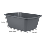 Vakly Wash Basins [2 Pack] – Rectangular Plastic 7-Quart Graduated Hospital Soaking Tub with Markings – Small Portable Washbasin for Face Washing, Cleaning, Foot Bath, Dishes, Laundry & Bedside Care