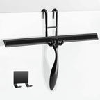 Simtive 14-Inch Shower Squeegee Set, Includes Shower Door Hook and Adhesive Hook, Squeegee for Shower Doors, Mirror and Window, Black
