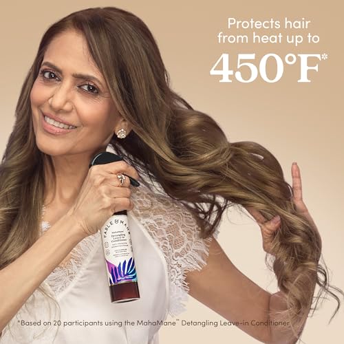 Fable & Mane Leave In Conditioner, 4.7 Fl Oz - Maha Mane Detangler Spray, Silicone-Free Leave In Conditioner for Dry Damaged Hair, Heat Protectant for Hair