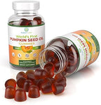 Sugar-Free Pumpkin Seed Oil Gummies (4,000mg/serving) Pumpkin Seed Oil for Hair Growth, Youthful Skin, Prostate Health, Immune & Urinary Tract Support-Natural Source of Essential Fatty Acids-60 Chews