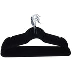 Amazon Basics Slim Velvet Non-Slip Space Saving Suit Clothes Hangers for Closet Organization, Black/Silver, 30-Pack
