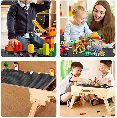 LVHERO Classic Baseplates Building Plates for Building Bricks 100% Compatible with All Major Brands-Baseplate, 10in x 10in, Pack of 8 (Black)