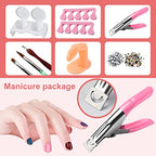 Acrylic Nail Kit for Beginners with Everything, with Professional Gel Nail Polish Kit with UV Light Nail Kit Set Acrylic Powder Kit Nail Art Tips Nail Art Decoration, DIY Nail Art Tool Nail Supplies