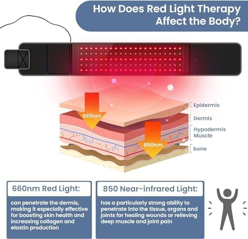 Red Light Therapy for Body,Infrared Light Therapy,Red Light Therapy Belt with Timer,Resolve Inflammation, Relieve Joint or Back Pain, Muscle Stiffness for Gift Women Men Gift