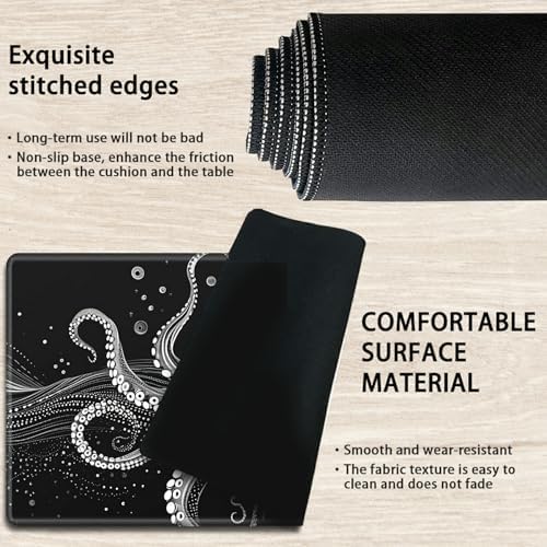 Playmats for Magic: The Gathering MTG Card Game Mat Plus 50 Pcs Card Sleeves, 24 x 14 inch TCG Mat with Stitched Edge for Commander Deck Duskmourn Board Game, Octopuses