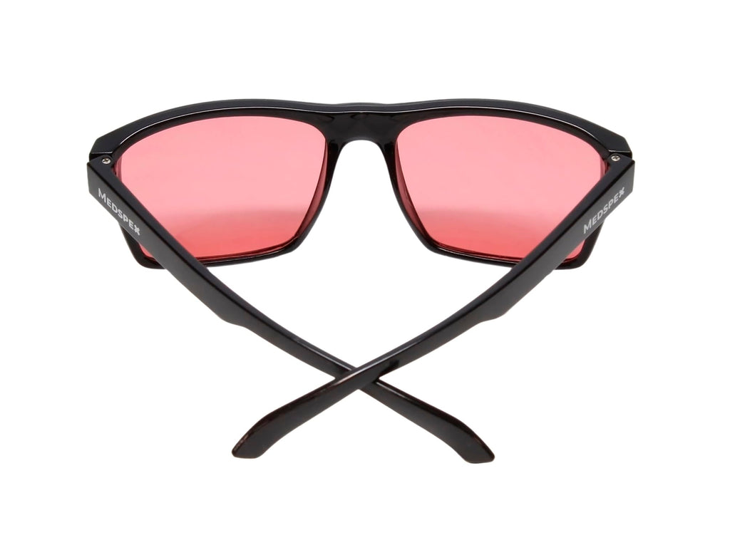Medspex R787M FL-41 Tinted Glasses Black/Pink Migraine FL41 Fluorescent Light Sensitivity Indoor Outdoor Photophobia Readers