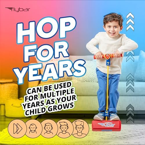 Flybar My First Foam Pogo Jumper for Kids Fun and Safe Pogo Stick for Toddlers, Durable Foam and Bungee Jumper for Ages 3 and up, Supports up to 250lbs