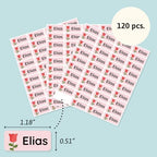 – Personalized Name Labels for Kids (120) – Waterproof & Durable Stickers for Clothing, School & Daycare Items - Flowers