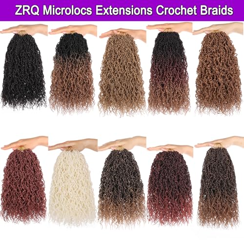 ZRQ 12 Inch New Micro Locs Crochet Braids Synthetic Curl Croceht Sisters Locs Natural Black Microlocs Braids Pre-looped Micro Faux Locs Extensions 12'',1B
