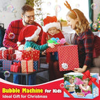3 Pack Bubble Mahine Gun - Dinosaur Bubbles Blower with LED Light Outdoor Toys for Ages 4-6 Boys Girls Gift for 3 4 5 6 7 8 Year Old Kids Easter Basket Stuffers Valentine Birthday (Green+Blue+Pink)