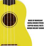FINO Beginner Ukulele 21 Inch Soprano Ukelele for Kids Four String Wood Children Ukulele with Gig Bag (Yellow)