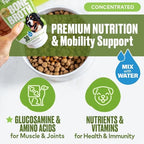 Mobility Support Beef Bone Broth for Dogs | Hip & Joint Support for Dogs | Glucosamine & Amino Acid Boosted | Human Grade Ingredients | Just add Water | Made in USA, 16 oz