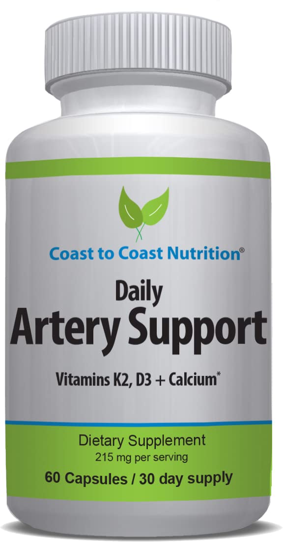 Coast to Coast Nutrition Artery Support - Artery & Circulation Supplements for Blood Flow – Vitamin K2 & D3 Blood Circulation Supplements for Men and Women - 60 Capsules