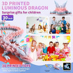 Large 3D Printed Dragon,30 Inch 3D Dragon Toys,Bigger Fidget Crystal Animals Toys, 3D Printed Articulated Animals for Home Office Car Desk Decor (Colorful Luminous, 30 inch)
