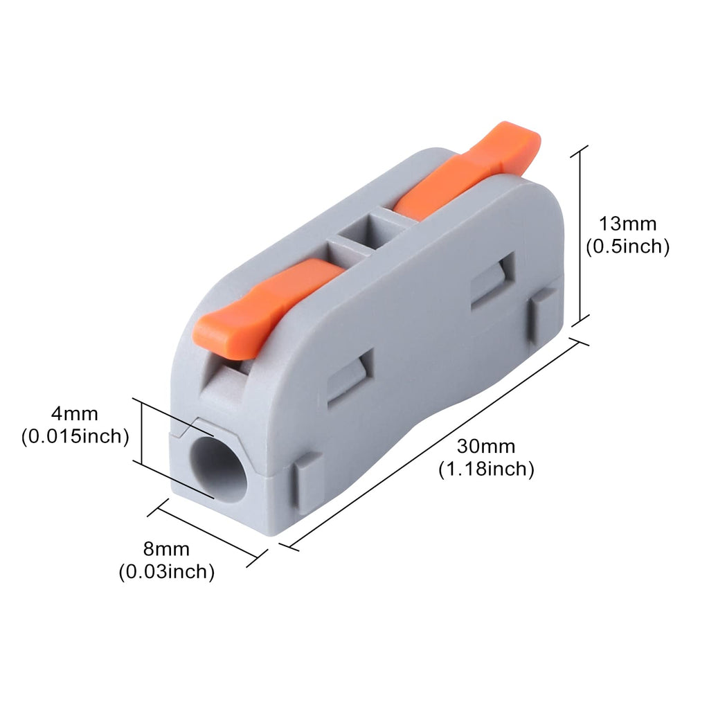 XHF 60 Pcs Yellow Conductor Compact Connectors Lever Nuts, Electrical Wire Terminals for Any Circuit Inline Splices 28-12 AWG (SPL-1)