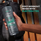DOVE MEN + CARE Post-Workout Body Wash 3N1 Revive 4 Count For Men With Tea Tree Oil, 18 oz
