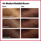 Revlon ColorSilk Permanent Hair Color, 100% Gray Coverage Dye Kit, Ammonia-Free, Keratin and Amino Acids, Red Shades, 44 Medium Reddish Brown (Pack of 3)