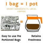 Sarasota Coffee Ground Packets | Gourmet Flavored Medium Roast Bulk Coffee Packs | Pumpkin Spice | Low Acid Mold Free Singles Individual Pouches for 12 Cup Coffee Maker | 2 Ounce Bags, 36 Count