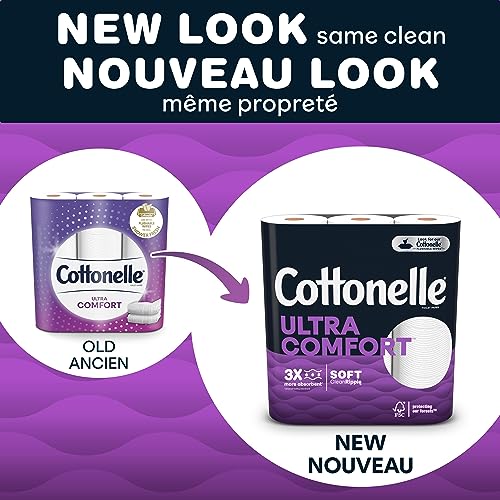 Cottonelle® UltraComfort Toilet Tissue, 3" x 3-7/8", White, 268 Sheets Per Roll, Pack Of 12 Rolls
