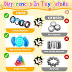 Cevioce 15Pcs Fidget Toys Adults Pack,Stocking Stuffers for Teens Boys Girls,Autism Sensory Toys with Fidget Spinner Slug Magnetic Rings,Squishy Fidget Toys ADHD Stress Relief,Party Favor for Kid-BPY