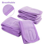 Whaline Spa Facial Headband 4 Packs Head Wrap Terry Cloth Headband Adjustable Stretch Towel for Bath, Makeup and Sport (Light Purple)