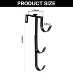 ECcandiedhaws 2Pcs Black Pool Pole Hangers, Adjustable Heavy Duty Swimming Pool Fence Hooks for Pool Equipment, Skimmers, Leaf Rakes, Nets, Brushes, Vacuum Hose, Garden Tool Organizer