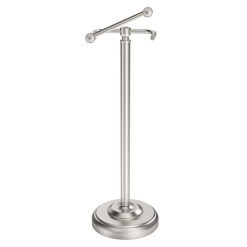 WZKALY Toilet Paper Holder Stand, Brushed Nickel Toilet Paper Holder Free Standing, Post Pivoting Design & Stable Weighted Base SUS304 Stainless Steel for Bathroom(Mega Roll)