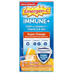 Emergen-C Immune+ Triple Action Immune Support Powder, BetaVia (R), 1000mg Vitamin C, B Vitamins, Vitamin D and Antioxidants, Super Orange – 30 Count