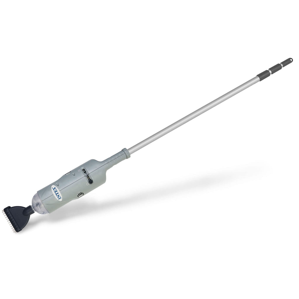 Intex Rechargeable Handheld Pool Vacuum Cleaner with 94” Telescoping Pole, 2 Brush Heads, & Shaft Adapter for PureSpas & Pools