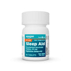 Amazon Basic Care Nighttime Sleep Aid Tablets for Adults, Doxylamine Succinate 25 mg, 96 Count (Pack of 2)