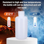 1000ml/33.8 oz Narrow Mouth Round Chemical Container, Plastic Leak Proof HDPE bottle, Lab Reagent Bottles, Water Sample Bottles (2 Pcs)
