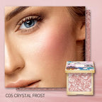 blush for cheek pink coral cheek color makeup powder blusher creamy texture long lasting shimmering glitter highlight 2 in 1 C05 Crystal Frost