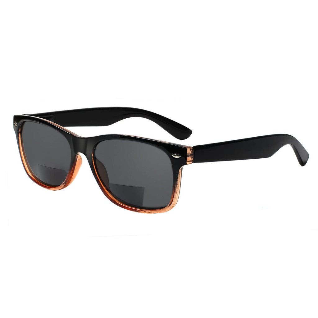 Sumkyle 4 Pack Bifocal Reading Glasses Grey Lens Spring Hinge Outdoor Sunglasses Fashion Bifocal Sun Readers for Men Women