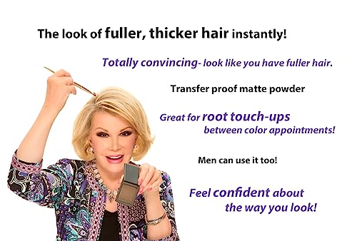Joan Rivers Great Hair Day Root Touch Up Powder Duo - Root Cover Up Hair Powder for Thicker, Fuller Looking Hair - Fill-In Powder for Thinning Hair and Gray Hair Coverage (Red)