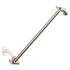 15 Inch Extra Long Adjustable Shower Head Extension Arm With Locking Set Screw, Singing Rain 304 Stainless Steel Angle Height Adjustable, G1/2 Universal Connector Compatible (Nickel Brushed)