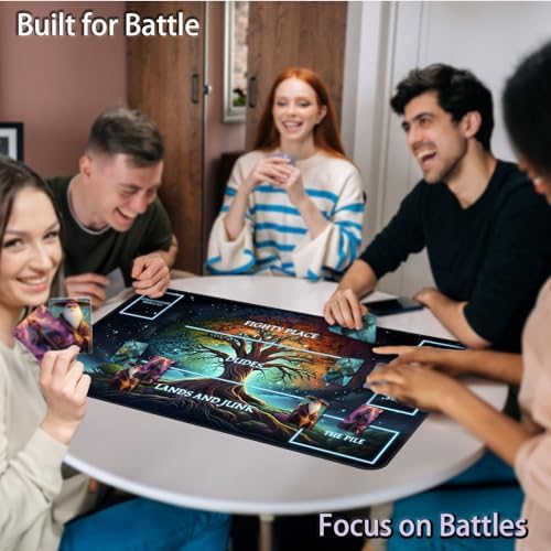 for MTG Game Playmat, for Magic TCG Rubber Play mat,Tabletop Card Playmats with Smooth Surface,Trading Card Inked Game Mat with White Zones,Battle Game,Galaxy Art Tree